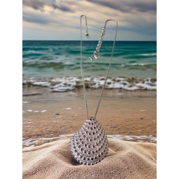 Brighton Cape Cod Shell Pendant Cream Enamel - Picture 3 of 10